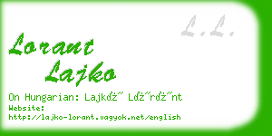 lorant lajko business card